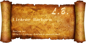 Linkner Barbara névjegykártya